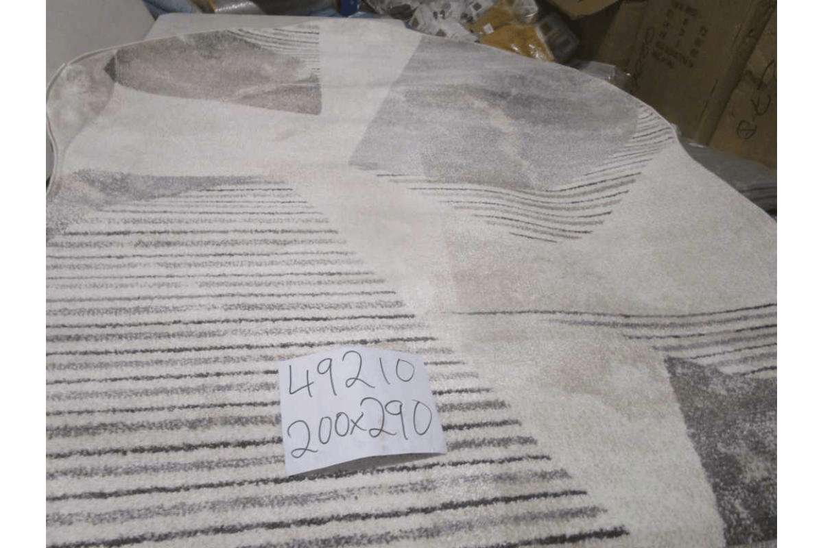 Carpet 200x290 Rio Soft Yarn Headset With Shrink Polyester 2,200 Grm / Sqm 224,000 Pnt/Sqm 12mm Pile Height Free Shape Hja26 Grey/Cream