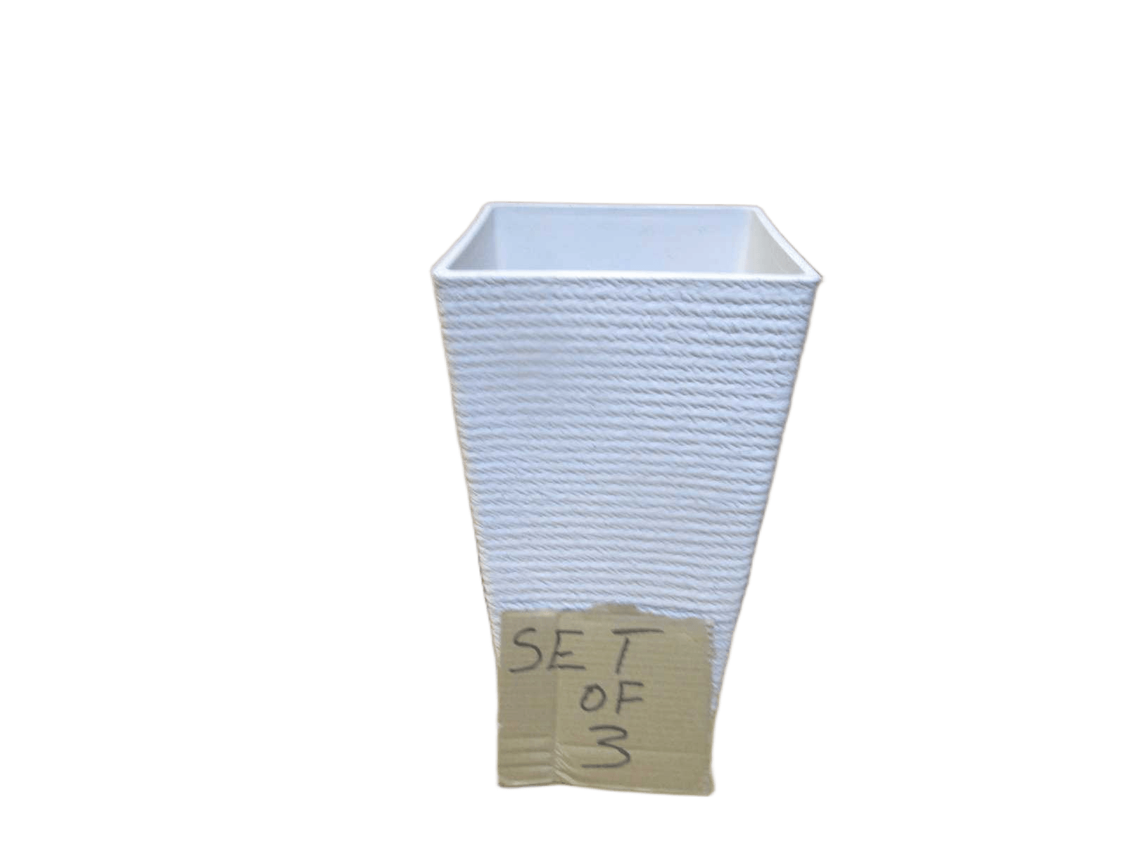 Pot Flower Set Of 3 Pe+pp Beige Beige 26x43 30x54 40x71