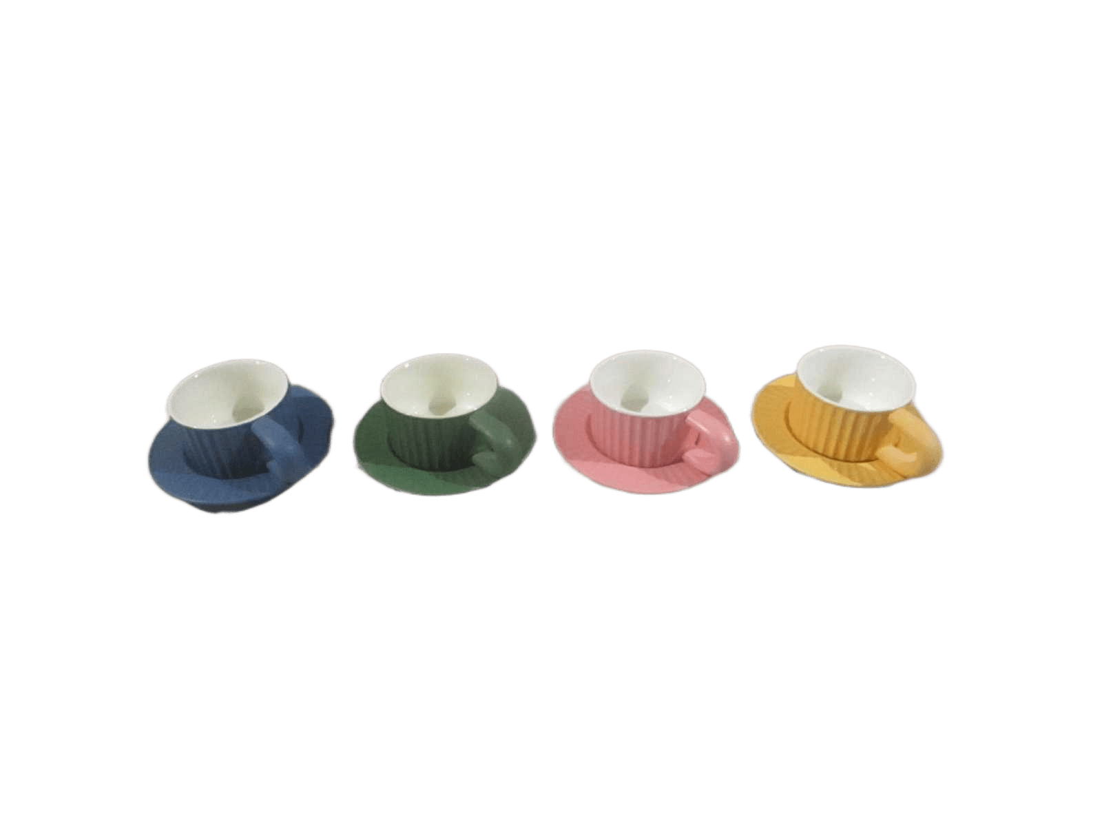 Cup With Saucer Ceramics Brown Box 4 Colors Ass Blue/Green/Pink/Yellow Cup: 9*5.5cm Saucer:15.5cm 280ml