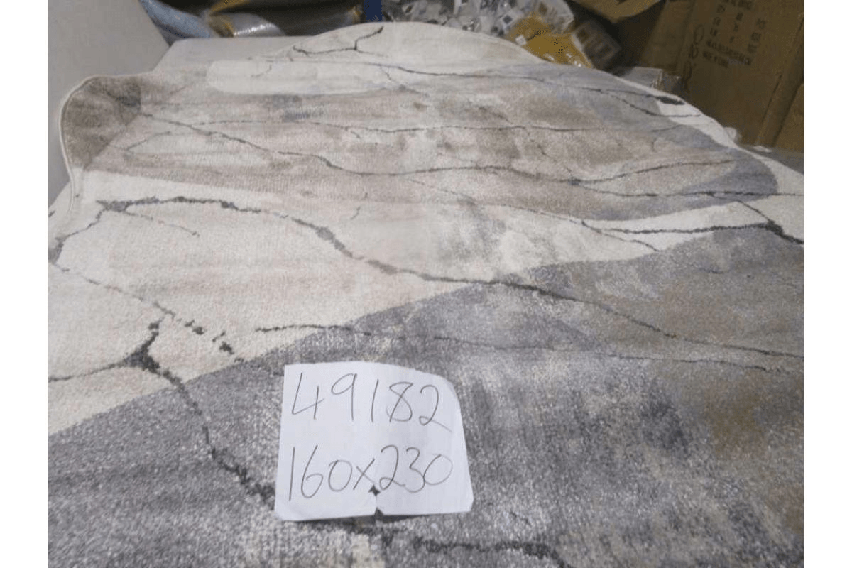 Carpet 160x230 Rio Soft Yarn Headset With Shrink Polyester 2,200 Grm / Sqm 224,000 Pnt/Sqm 12mm Pile Height Free Shape Hja26 Grey/Cream