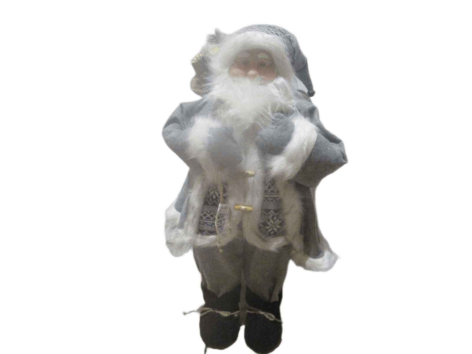 Christmas Man Bear+christmas Gift ,grey Cloths,cloth+pvc Grey H80cm