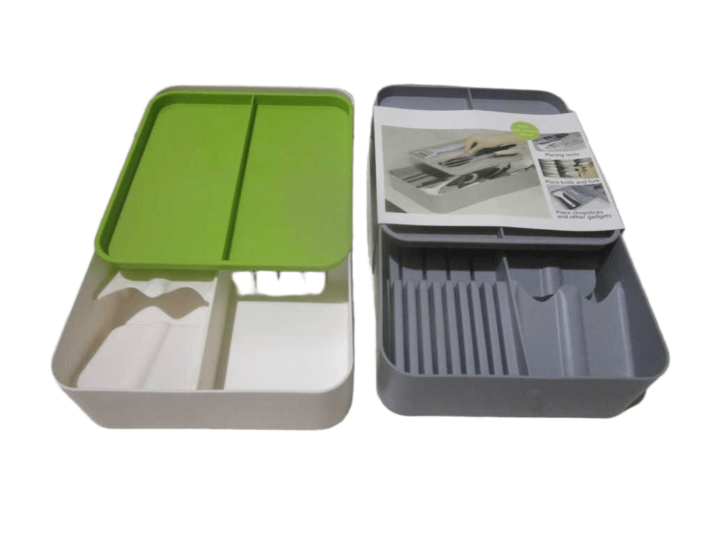 Cutlery Box With Top Plate Pp 914.8g Paper Card+opp Bag White Grey 39.5x24.8