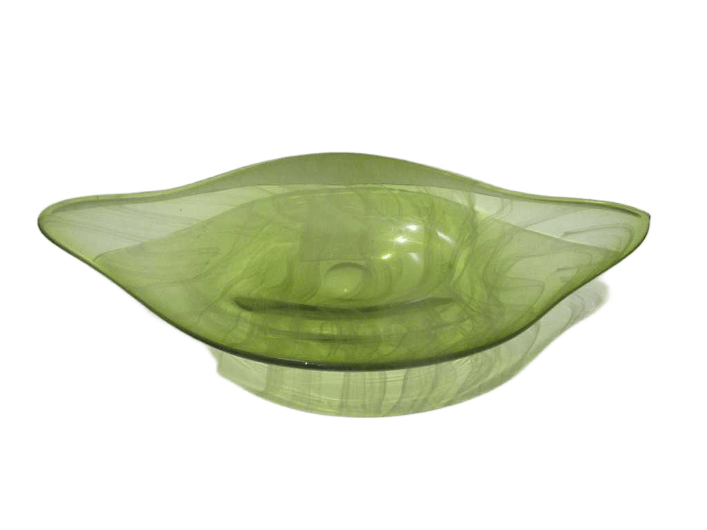Plate Ovale Big Blow Glass 6,8 Kgs Green 76x42x10,5 Cm