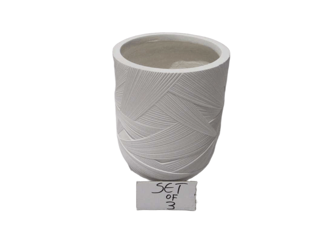 Pot Set Of 3 Magnesium Oxide Box White 44*59 33*45 25*33