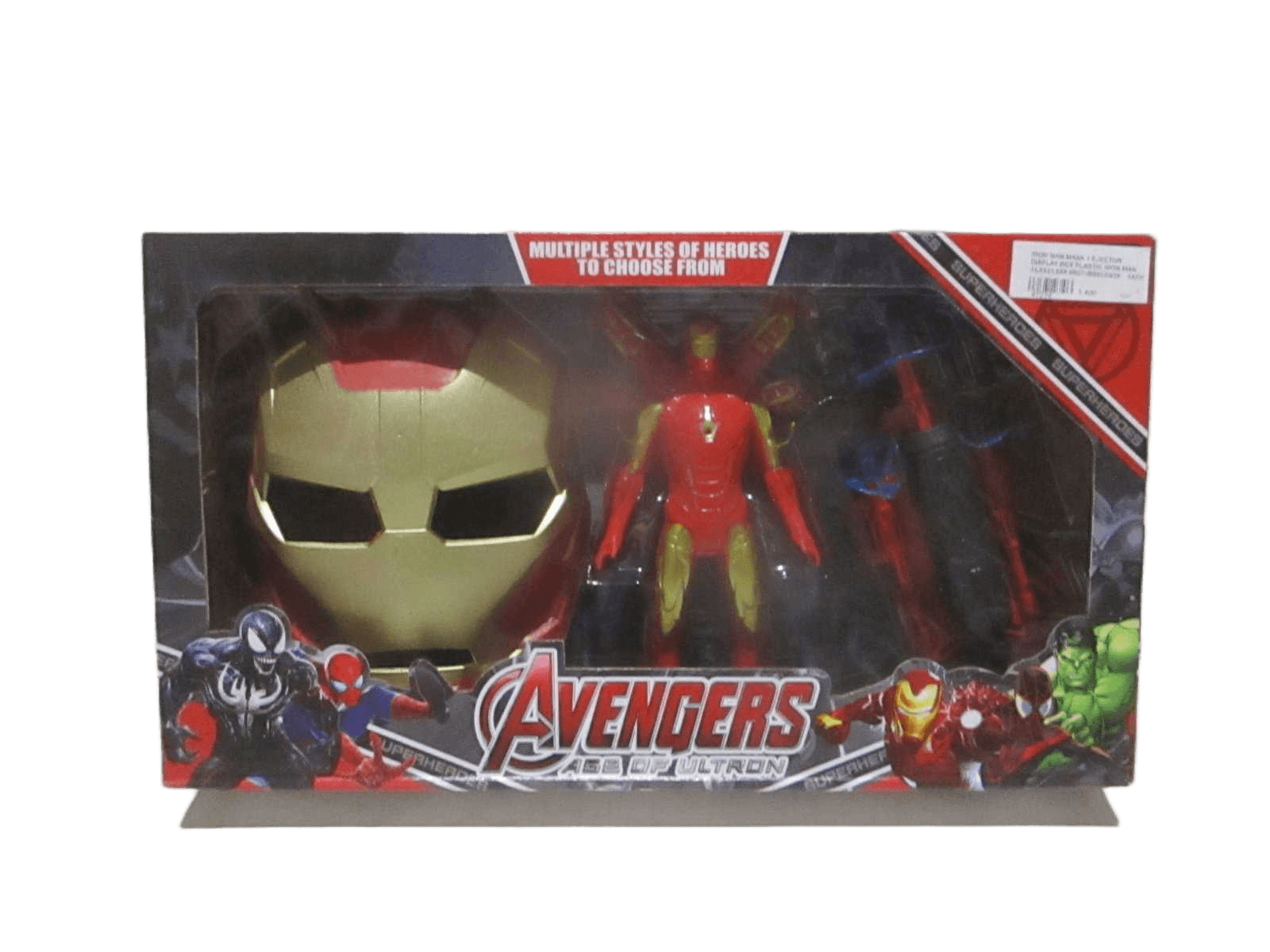 Iron Man Mask + Ejector Display Box Plastic Iron Man 38.5x21.5x8