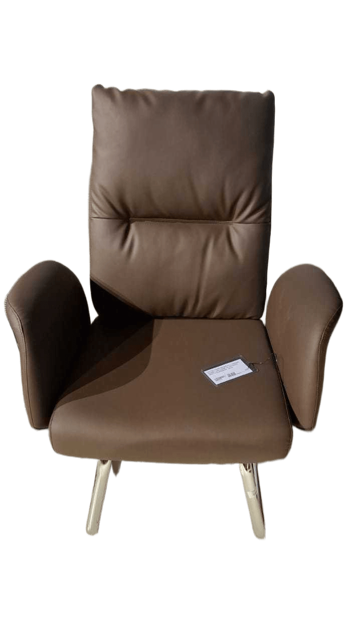 Visitor Chair Brown Pu + Chrome Frame Tube:2.0mm -20 72x104x72