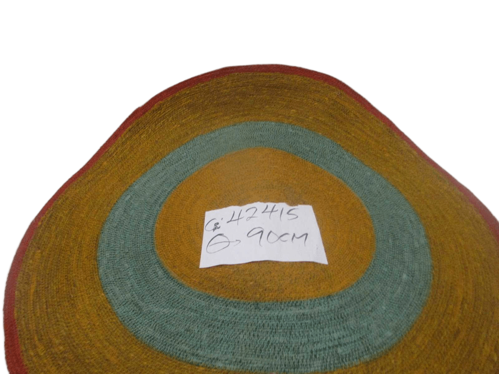 Round Carpet Of Natural Sea Grass Multy Colors Red Or
