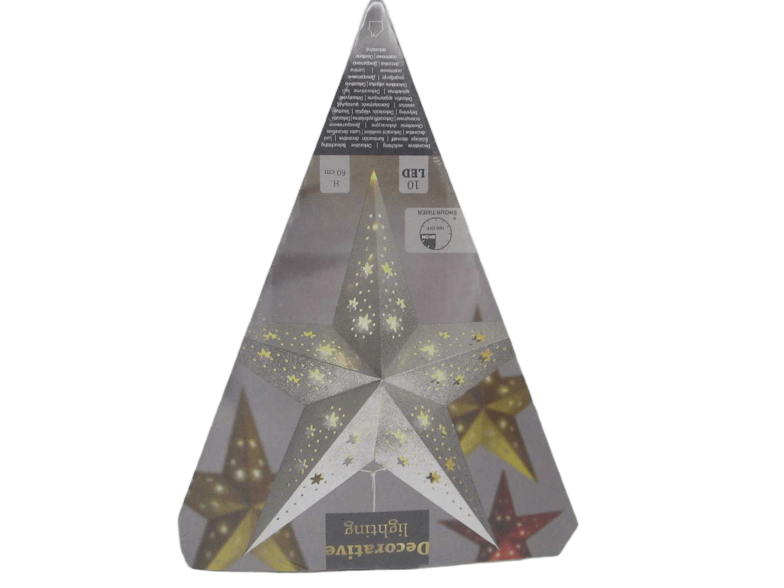 Christmas Star Paper Led 60cm Silver
