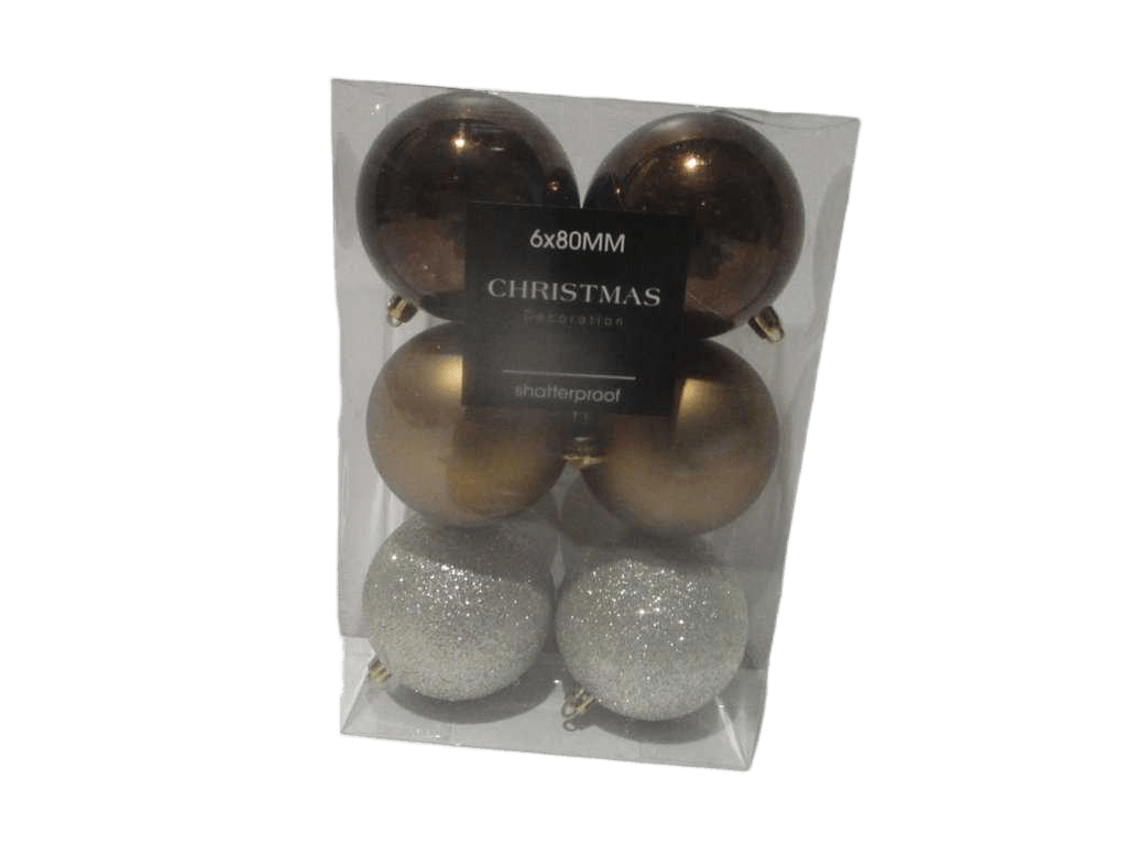 Ball Xmas 6x80mm Amber