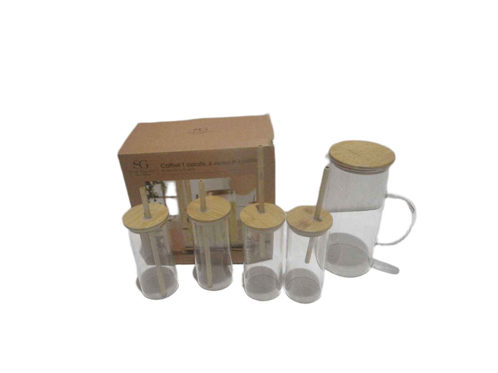 Bamboo Jar + Pitcher Set 5p