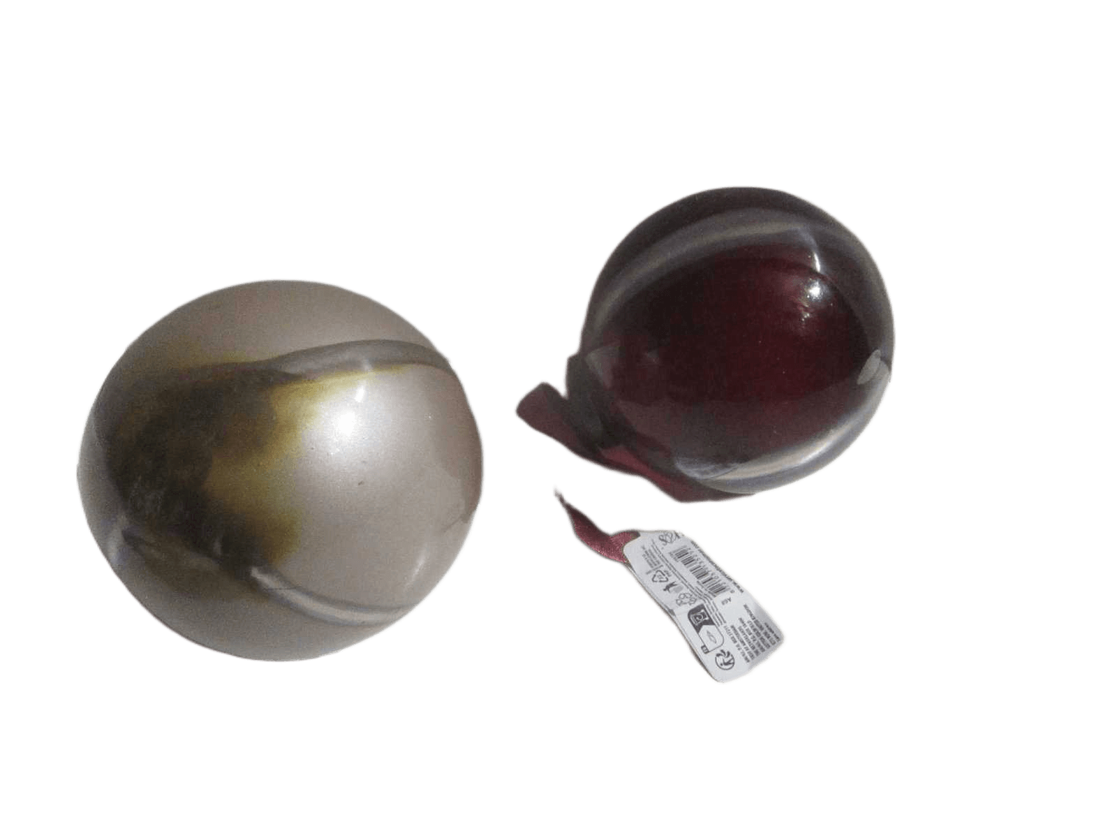 Ball Xmas 100mm Stripe 2ass Cl