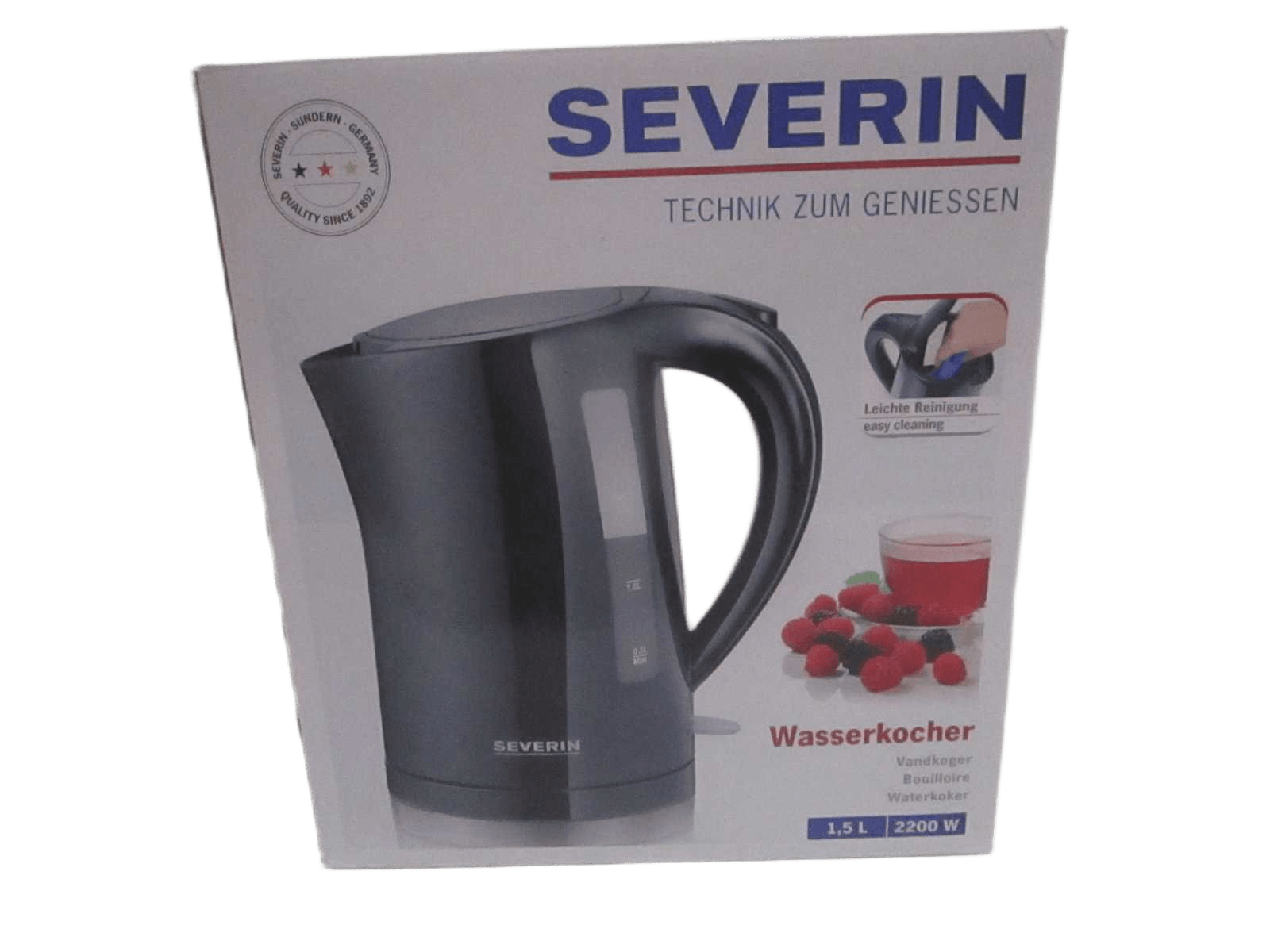 Jug Kettle, Approx. 2200 W, Approx. 1,5 L, Concealed Heating Element, 360° Central-Cordless-System