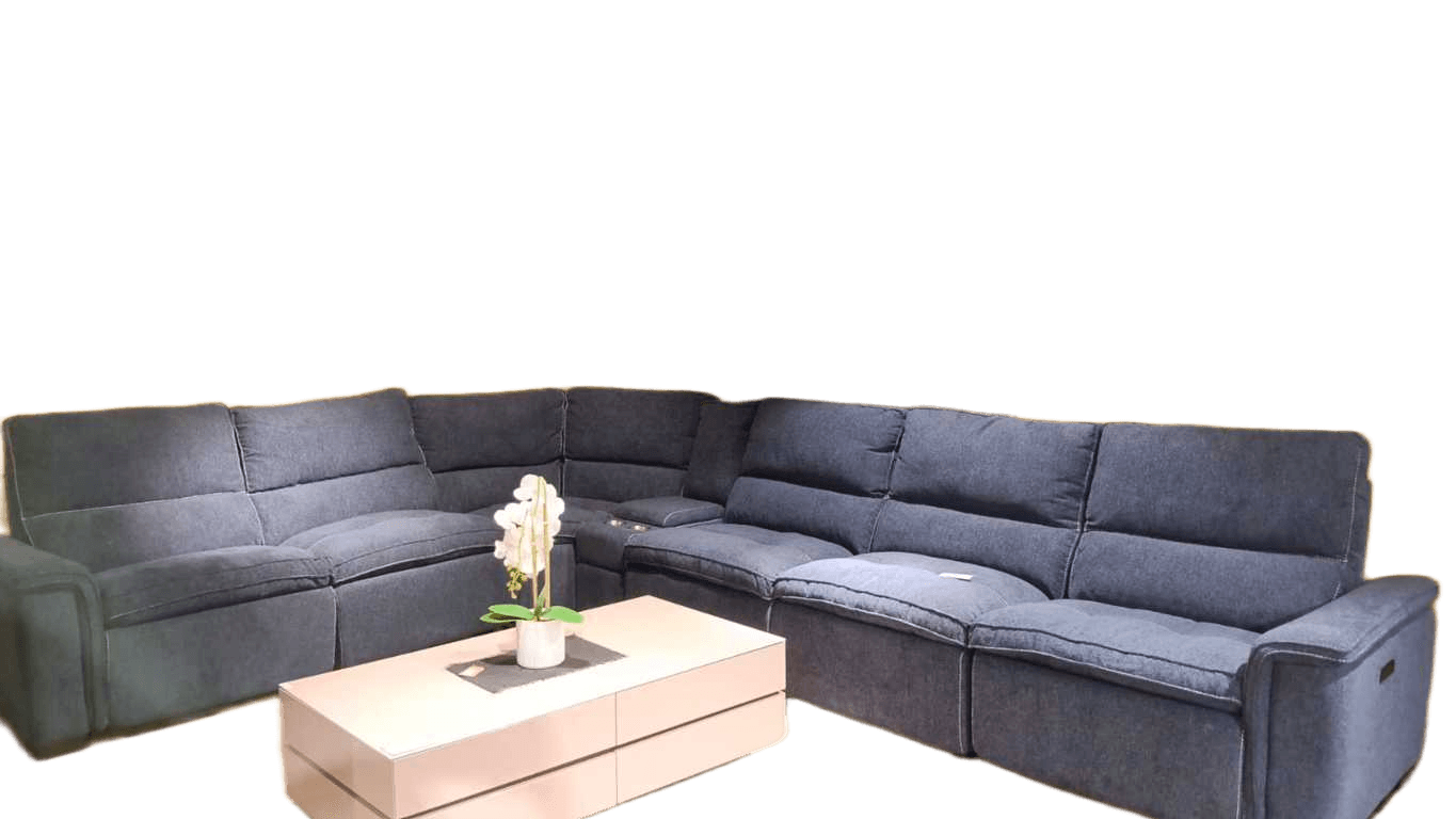Sofa Corner Fabric 1,5 La E + 3x 1,5 Al + C + Storage +1,5 Ra E Contrast Stitchingpresent 330 Blue 392x347x99x103 -Blue