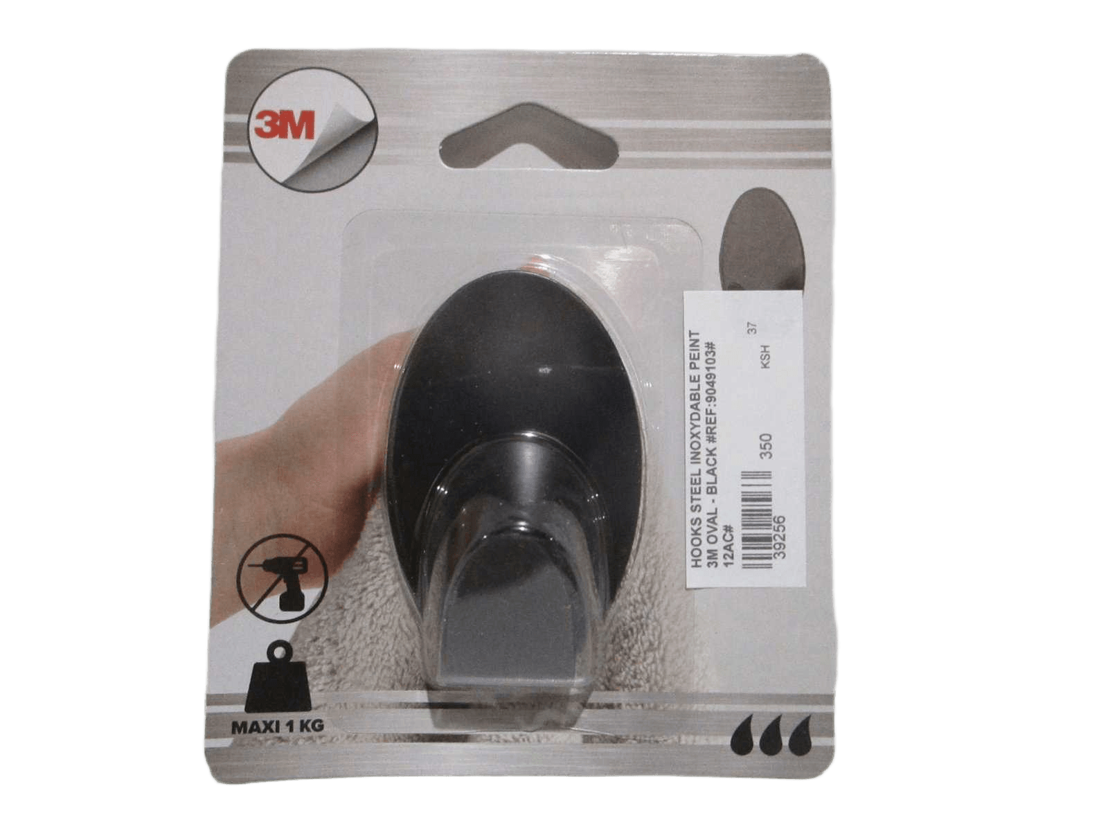 Hooks Steel Inoxydable Peint 3m Oval - Black