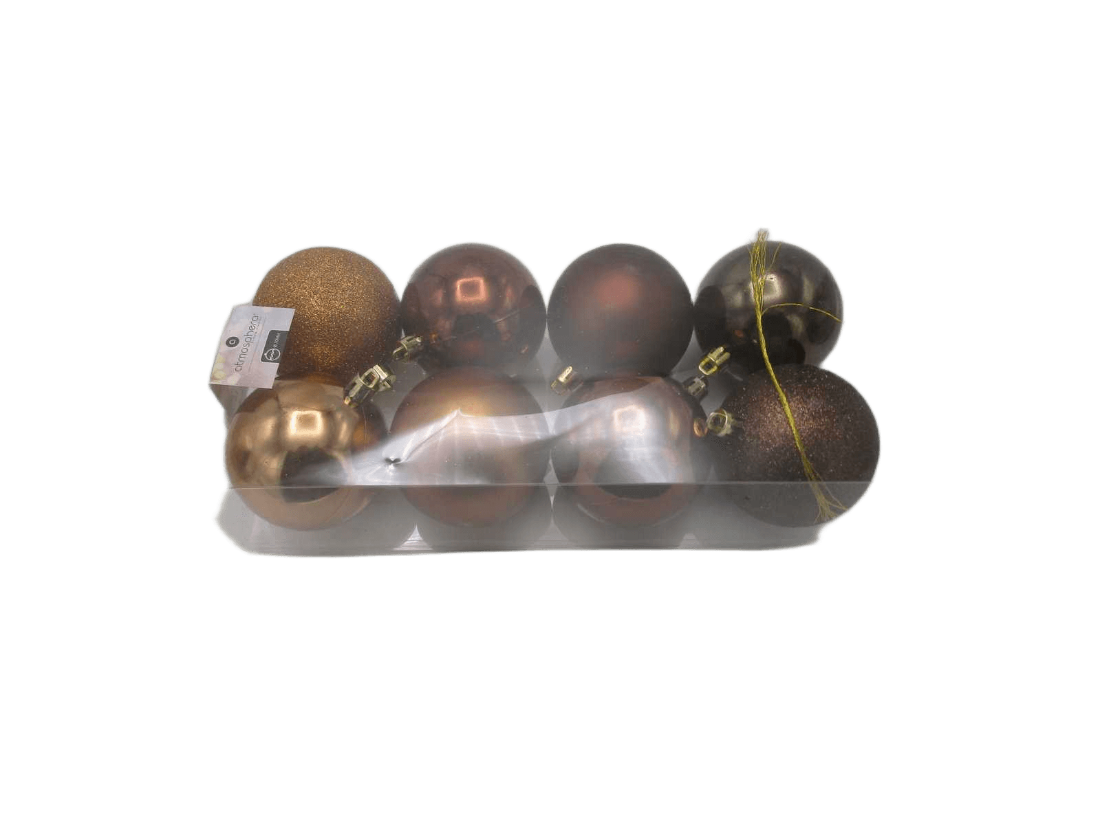 Christmas 8 X 70mm Balls Brown