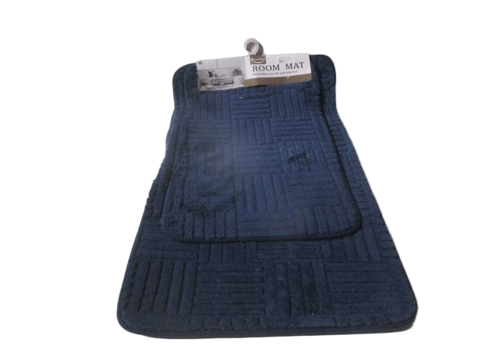Mat Microfiber Chenille Anti-Slip Set Of 2pc 0.8cm Blue 40x60 50x80