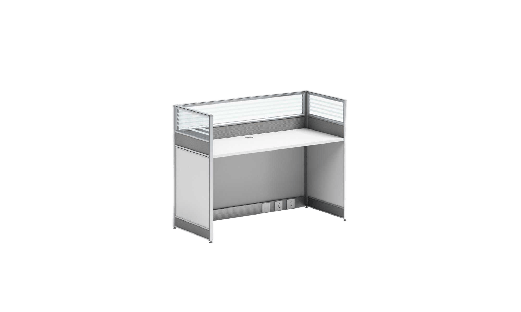 Single Partition White+grey Stripe Melamine 1260w*630d*1100h