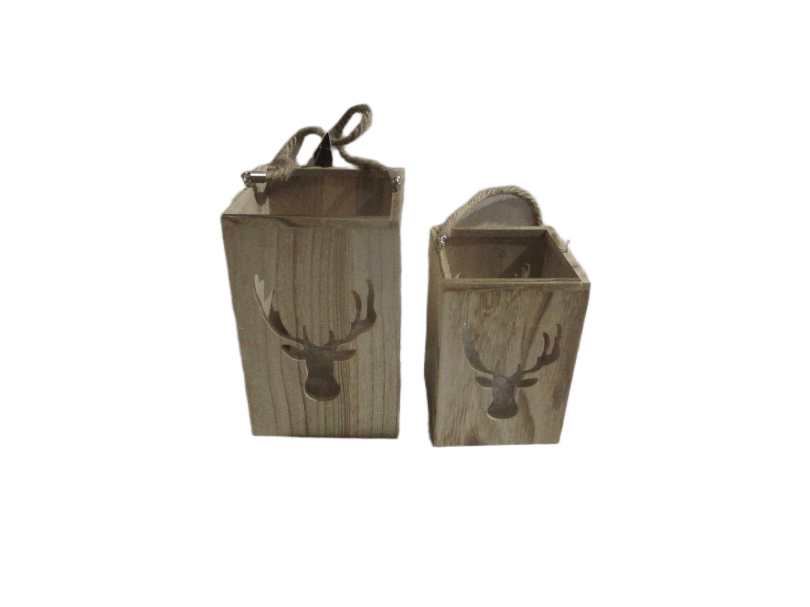 Lantern Wood Set 2pcs 3ass
