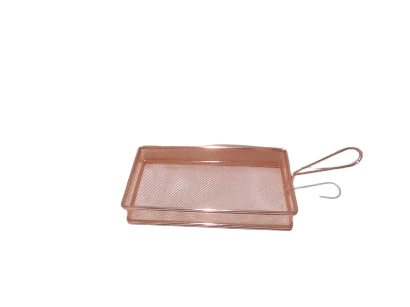 Rectangle Fry Basket With Handle 304 Inox Wet 201 Inox Frame Chrome Hanging Tag+opp Bag Rose Gold 25.5*13.5*4.5