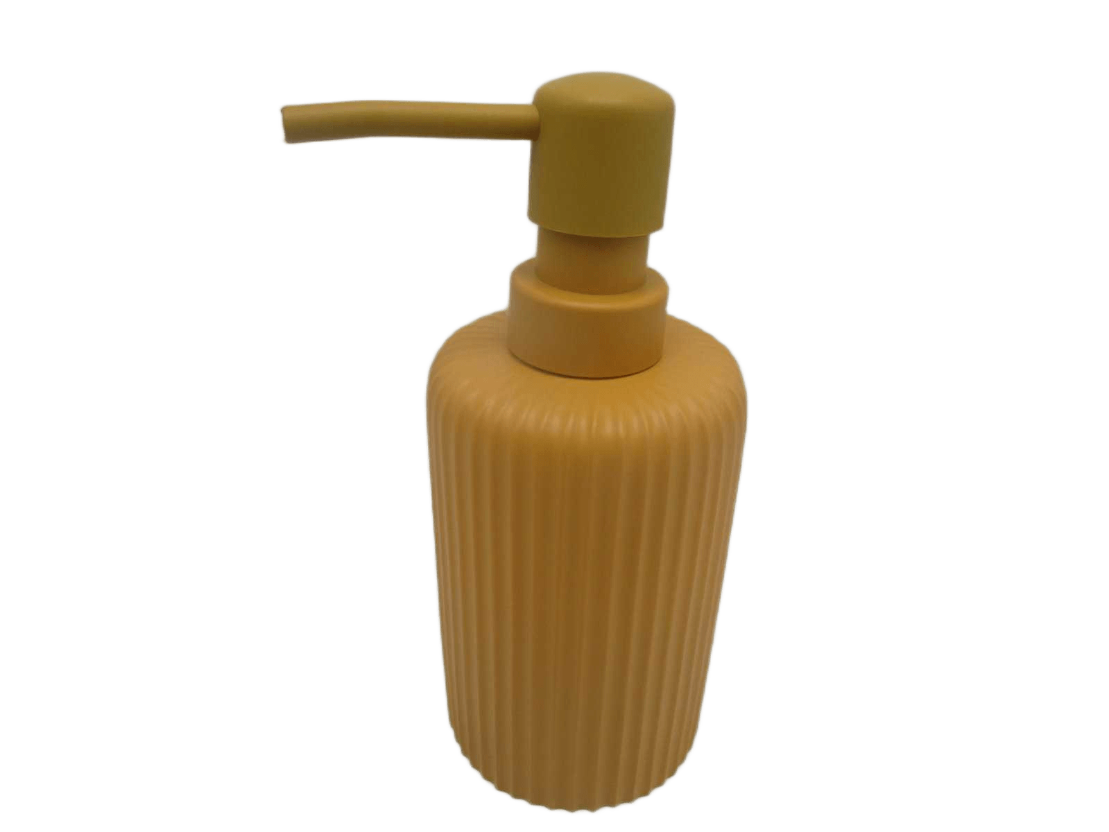 Soap Dispenser Polyresin Streaked Rounded 230 Ml - Mustard