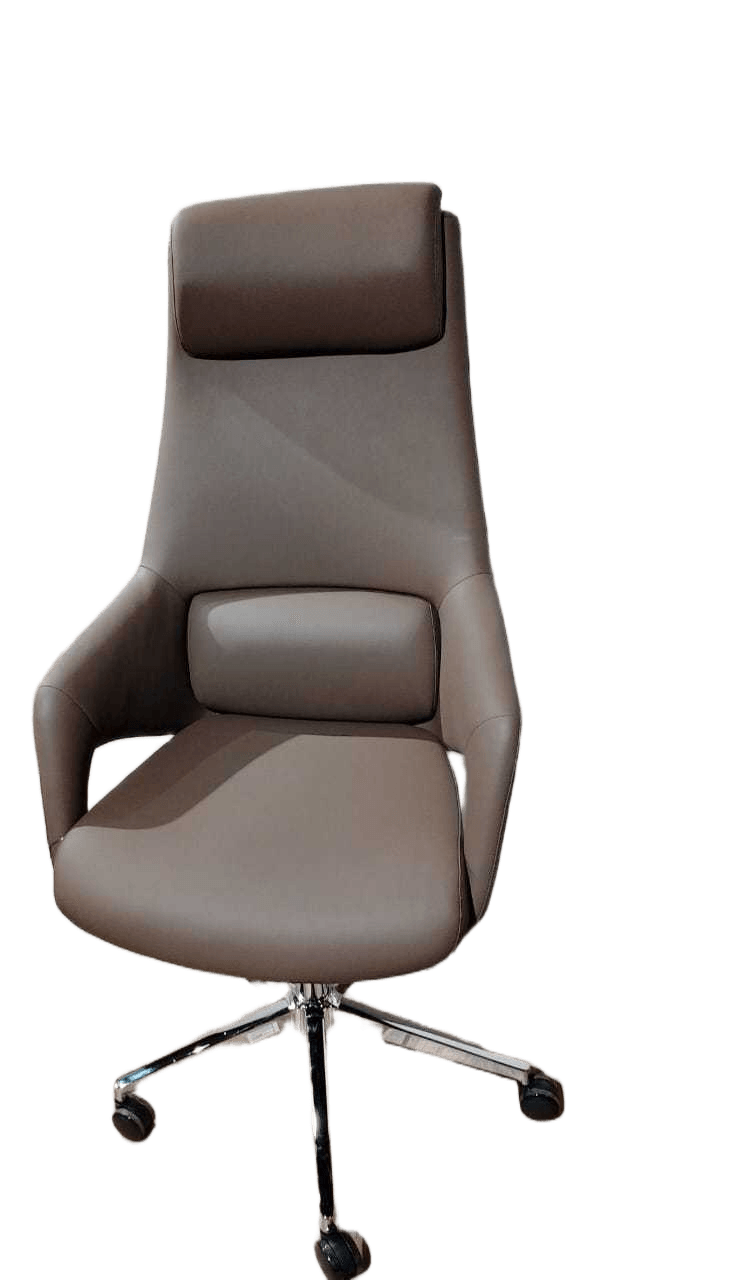 Office Chair Brown-8386-36 Pu Leather, Chrome Base 66x100x61