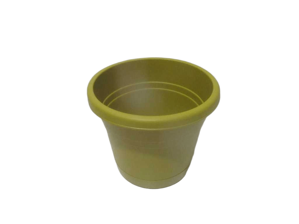Flower Pot Kumquat Pp With Plate 650g 100% Recyclable Olive Yellow Dia34xh29