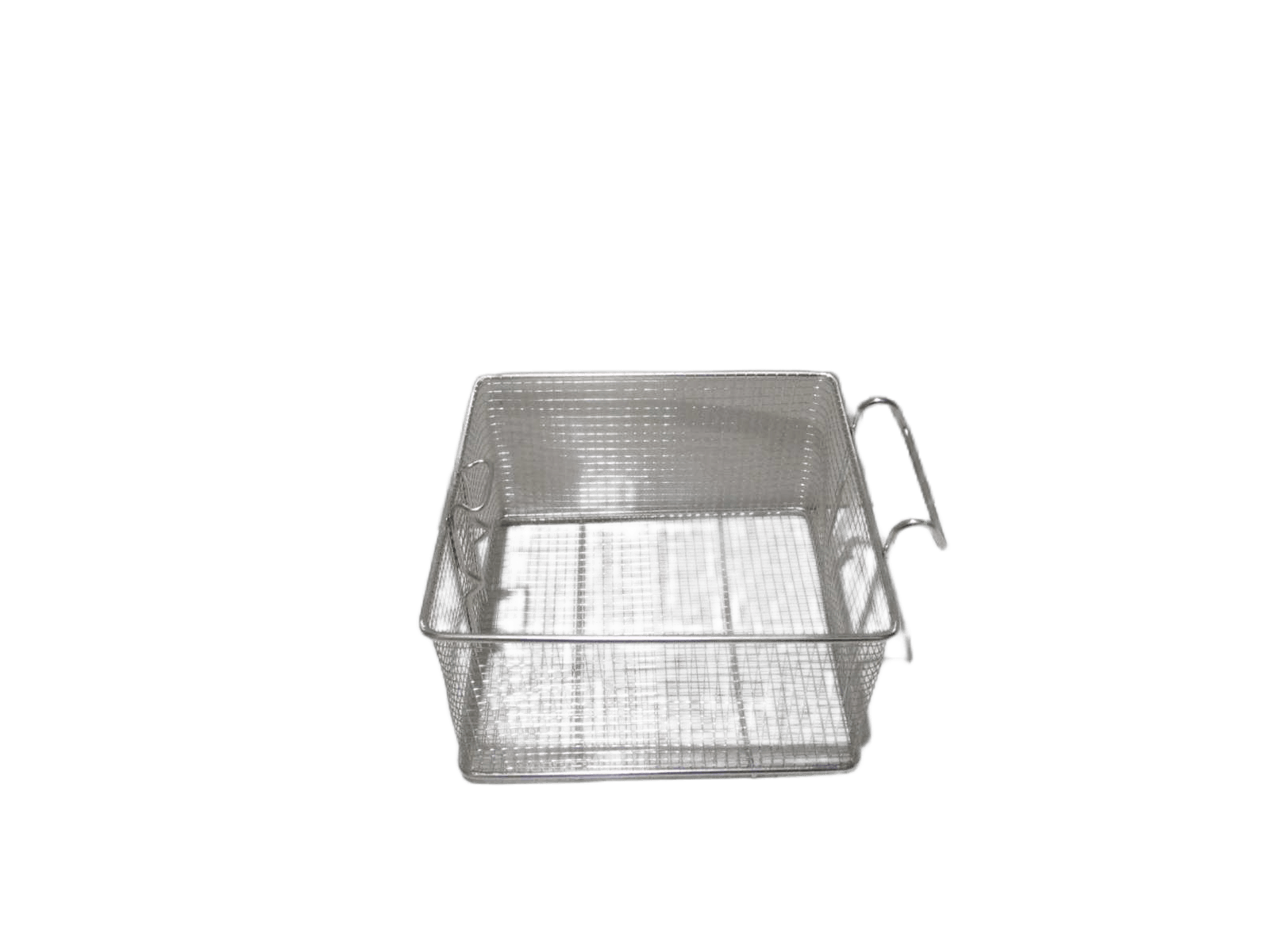 Square Foldable Fry Basket With Handle 201 Inox Hanging Tag+opp Bag Silver 22.5*20.5*12
