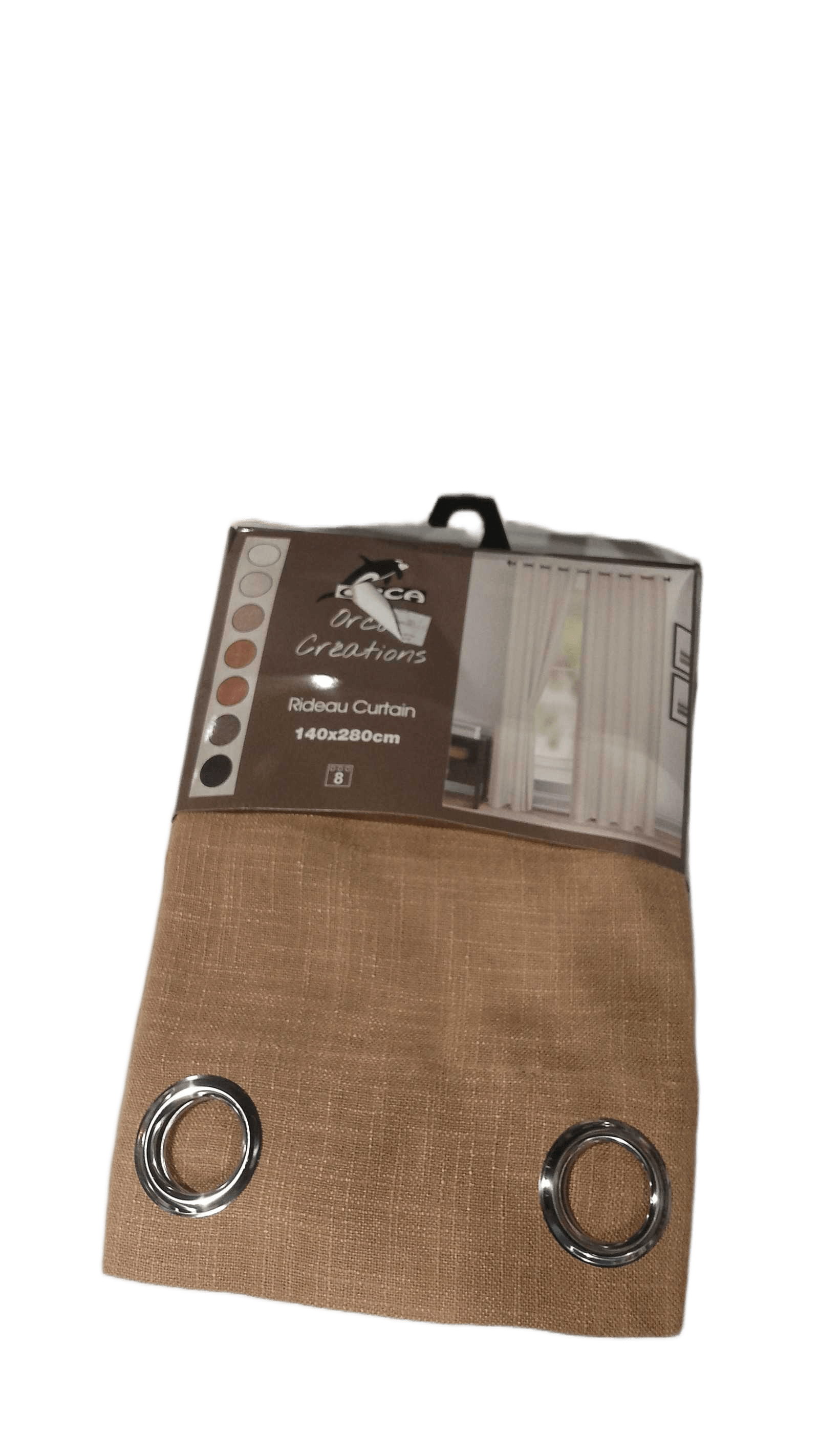 Curtain 140x280 Cm 100% Polyester 8 Ring 130gsm With Packing Hanger