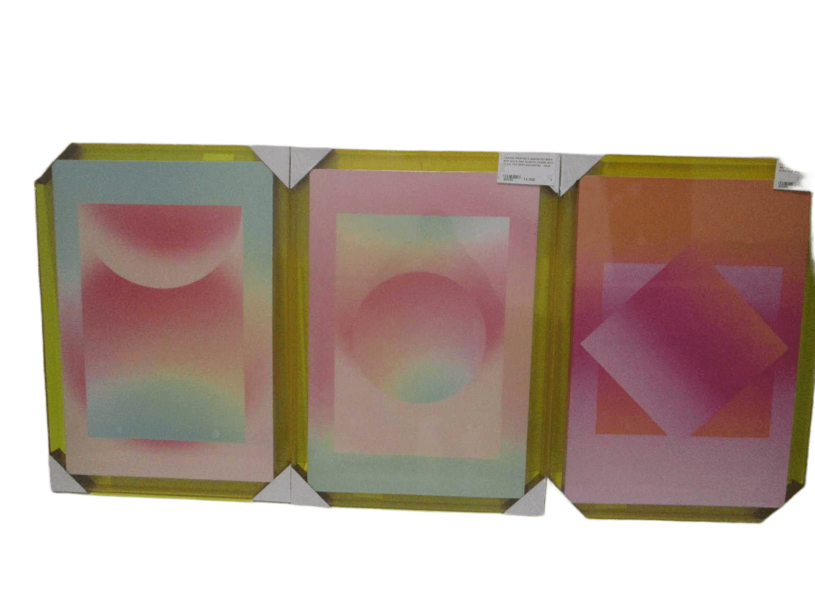Canvas Printed 3 Assorted Wifh Mdf Back And Plastic Frame With Plexi Pop