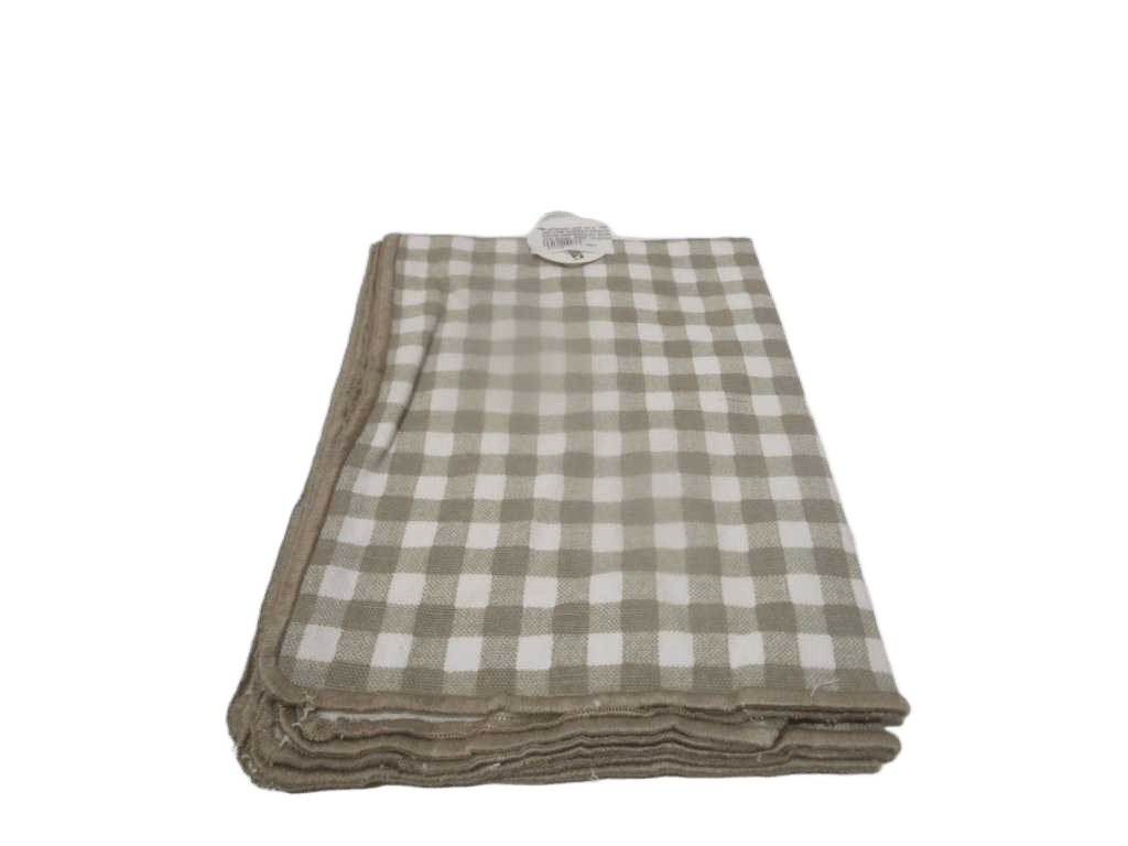 Placemat Set Of 2 100% Cotton 250 Gsm Screen Printed With Beige Embroidery Border On The Edge
