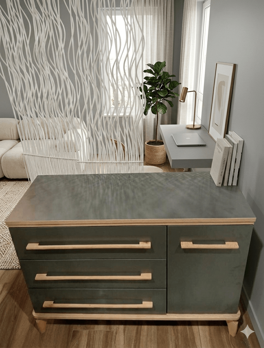 Dresser _x000d_oft Baby Anthracite / Walnut 57x106x53cm