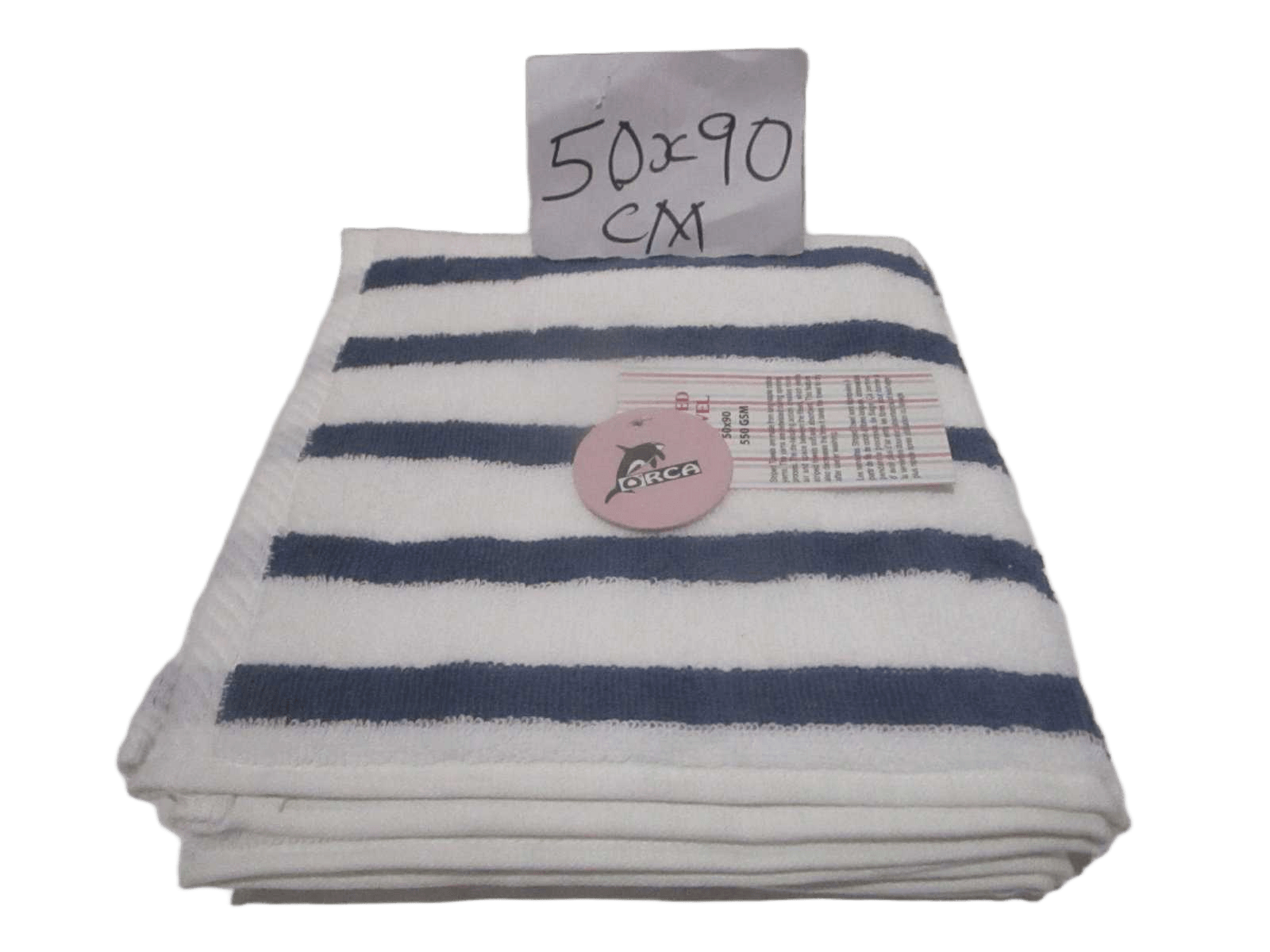 Towel Striped - Yarn Dyed Dobby Towel - Duble Ply 2/20 - 550 Gsm - Combed Cotton Yarn - Rope Design Hem On Both Sides