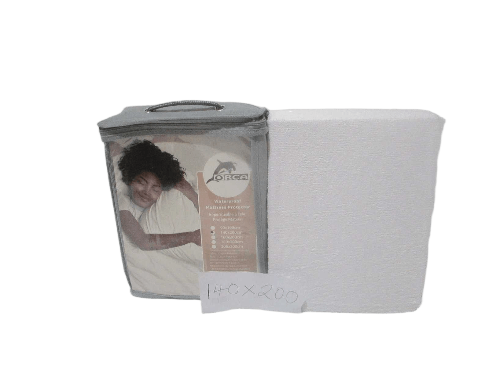 Mattress Protector Fabric : Polycotton 80% Cotton 20% Polyester 110gsm Terry/Tpu Coated + 70 Gsm Knitted With Packing Grey With Hand