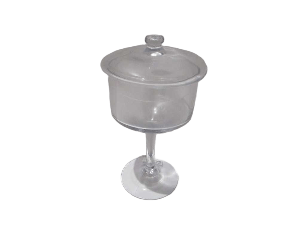 Vase Glass W Lid Clear Clear 16.3*30