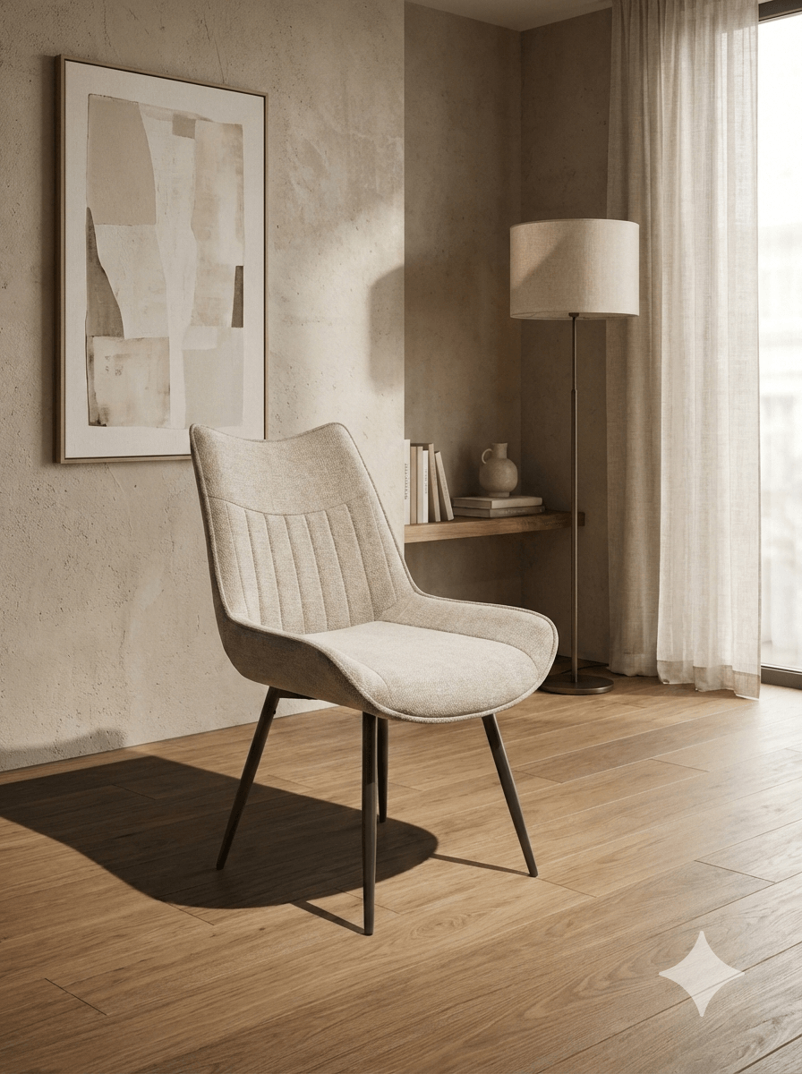 Dining Chair Black Metal Feet-Round Tube Uf885-04 Taupe 54*45*86.5