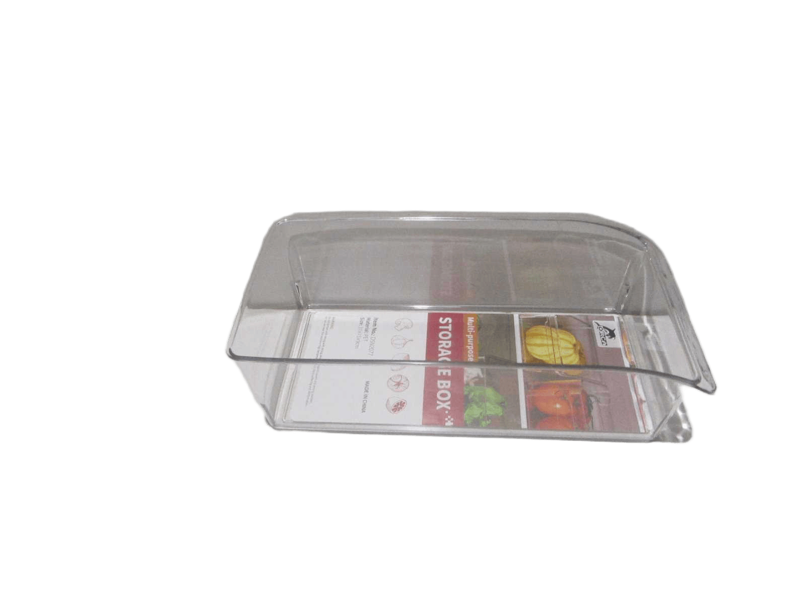 Storage Box Pet With Handle 330g Color Sticker Clear 31x15x9
