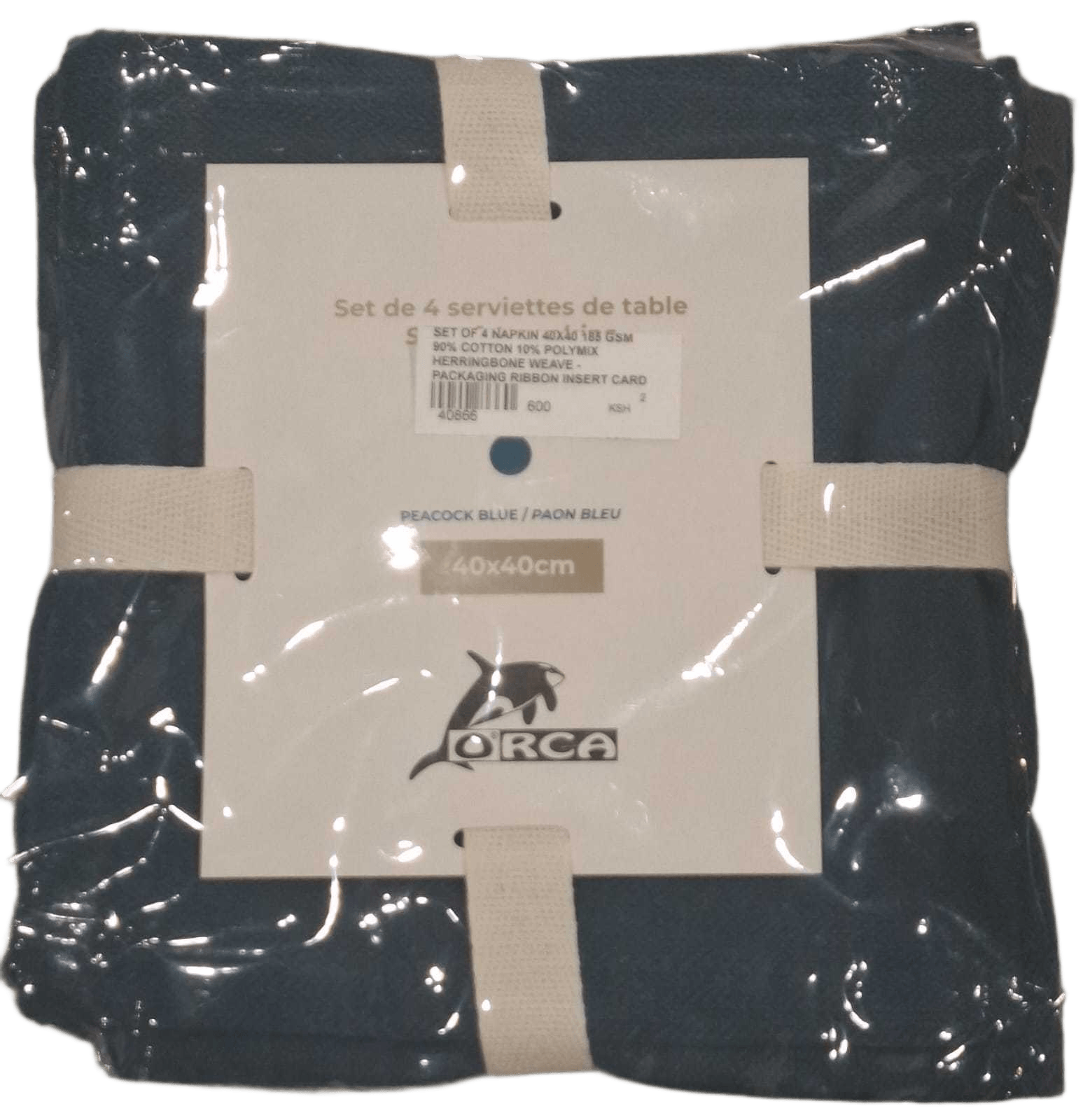 Napkin Set Of 4 40x40 185 Gsm 90% Cotton 10% Polymix Herringbone Weave - Packaging Ribbon Insert Card + Polybag 1cl=