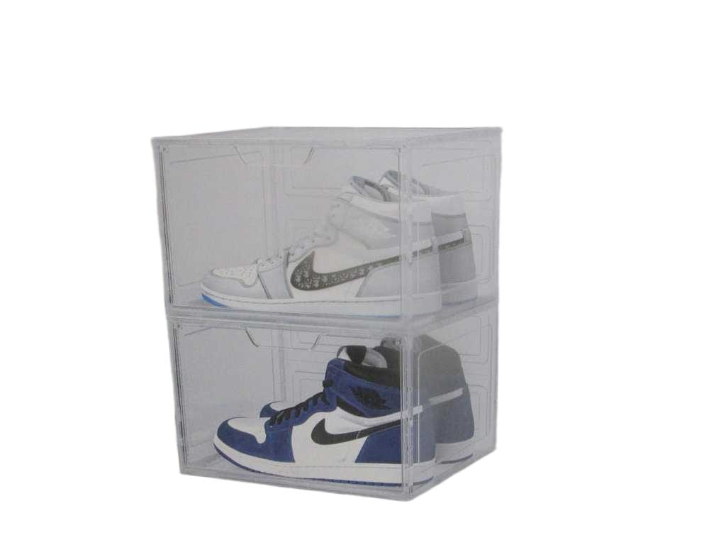 Shoe Box Set Of 2pcs Clear Stackable Pp+ps Color Box Moq:1000pcs Clear 33x27x21.4