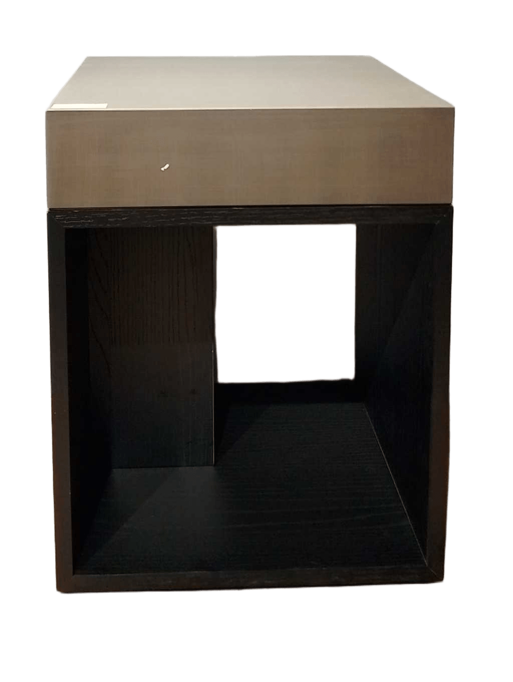 Side Table Oak Veneered Melamine Black Metalic Gold 40x40x50cm