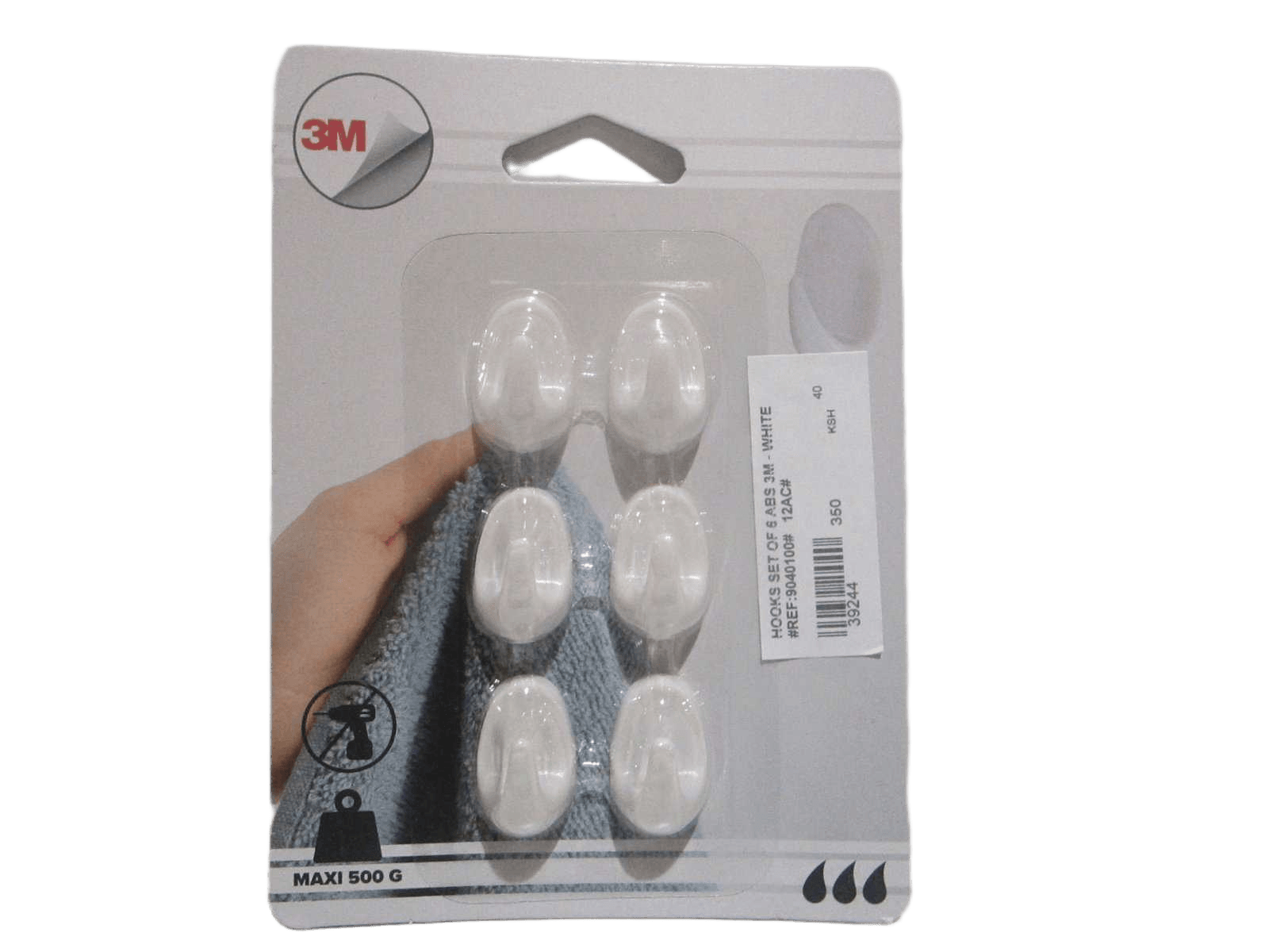 Hooks Set Of 6 Abs 3m - White