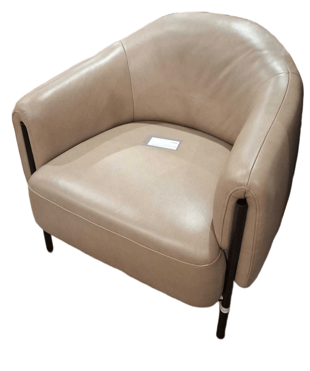 Armchair Leather Camel Semi Aniline Split Metal Legs Black 85x79x80 U528023