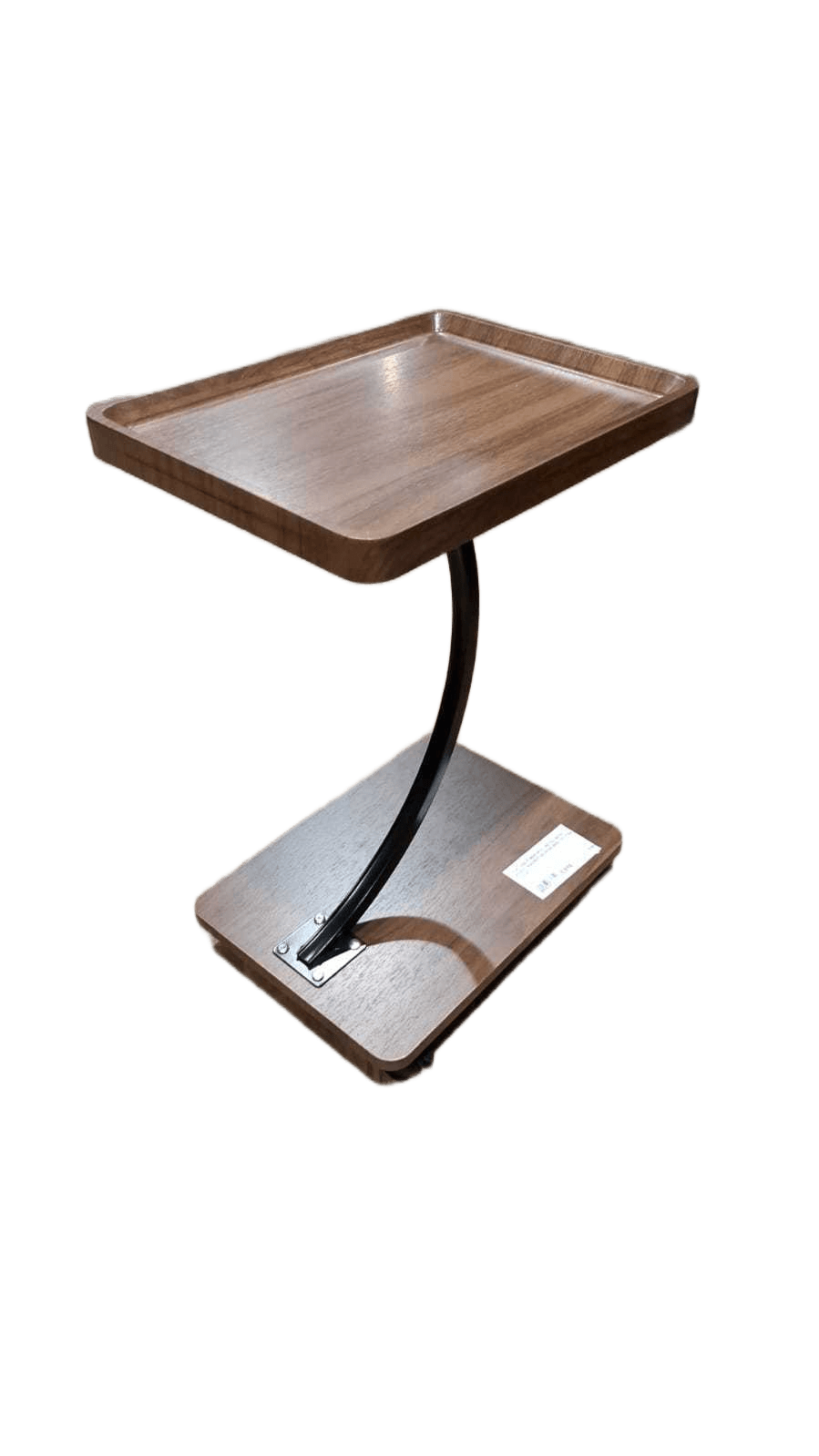 Side Table Mdf+pvc, Metal With Wheel Walnut 40*30*58