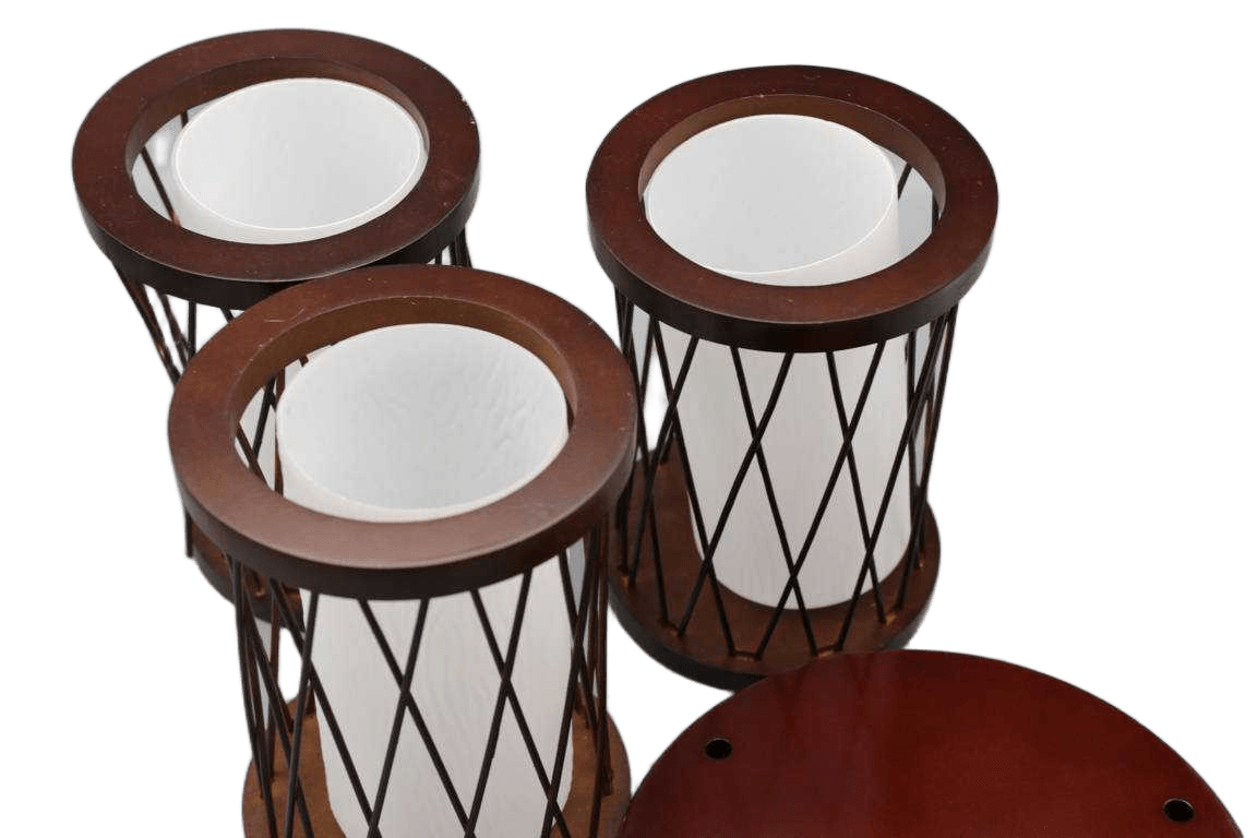 Pending Lamp, Set Of 3 Wood