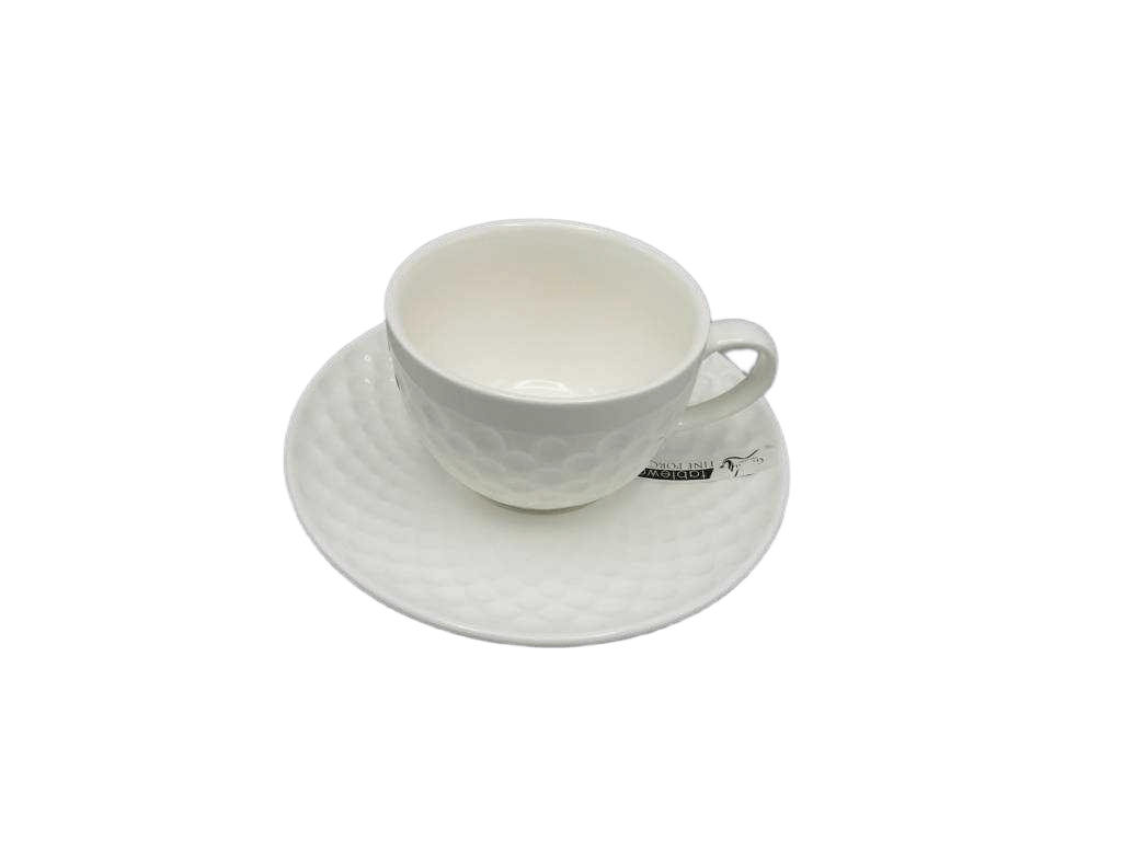 Coffee Cup + 6" Saucer For Cup 11.4x9x6 D:15.7x2white