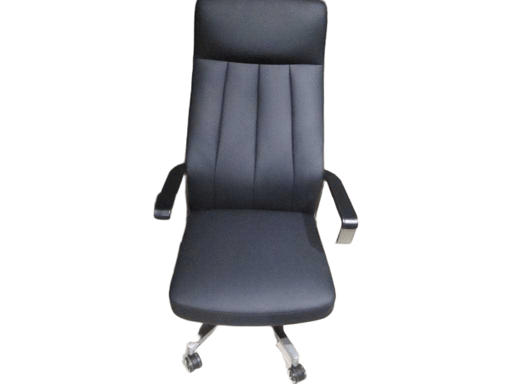 Swivel Chair, Pu, High Back Stainless Steel Arm/ Alu Base 169 Black 169 Black