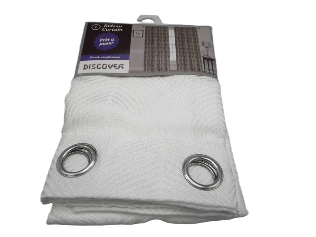 Curtain With 8 Round Rings Silver Brass 100% Polyester 160 Gsm