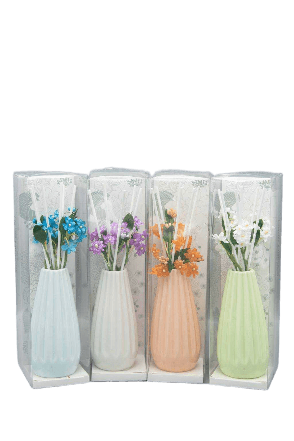 Diffuser Aroma Pvc Pack, 30ml Fragrance Vanilla/Jasmine/Lavender/Rose/Ocean/Coconut Assortedorange Blue Green White
