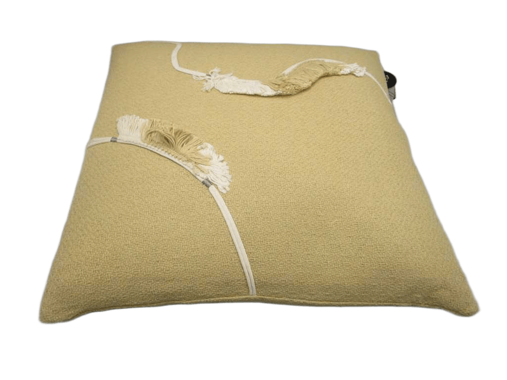 Cushion 45x45 Cm Cover-100% Cotton Cushion Shell-100% Polypropylene Filling - 100% Polyerster 400grs Filling Vaccum Packing Applique + Embroidery + Tassels On Corners
