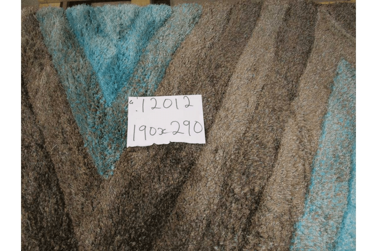 Carpet Polyester Soft & Silk Shaggy 3d Brown Turqouise