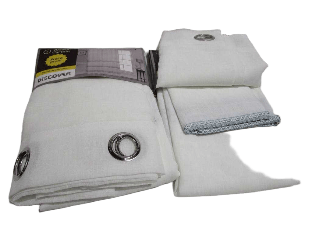 Curtain With 14 Round Rings Silver Brass 100% Polyester 75 Gsm Voilage 1cl=